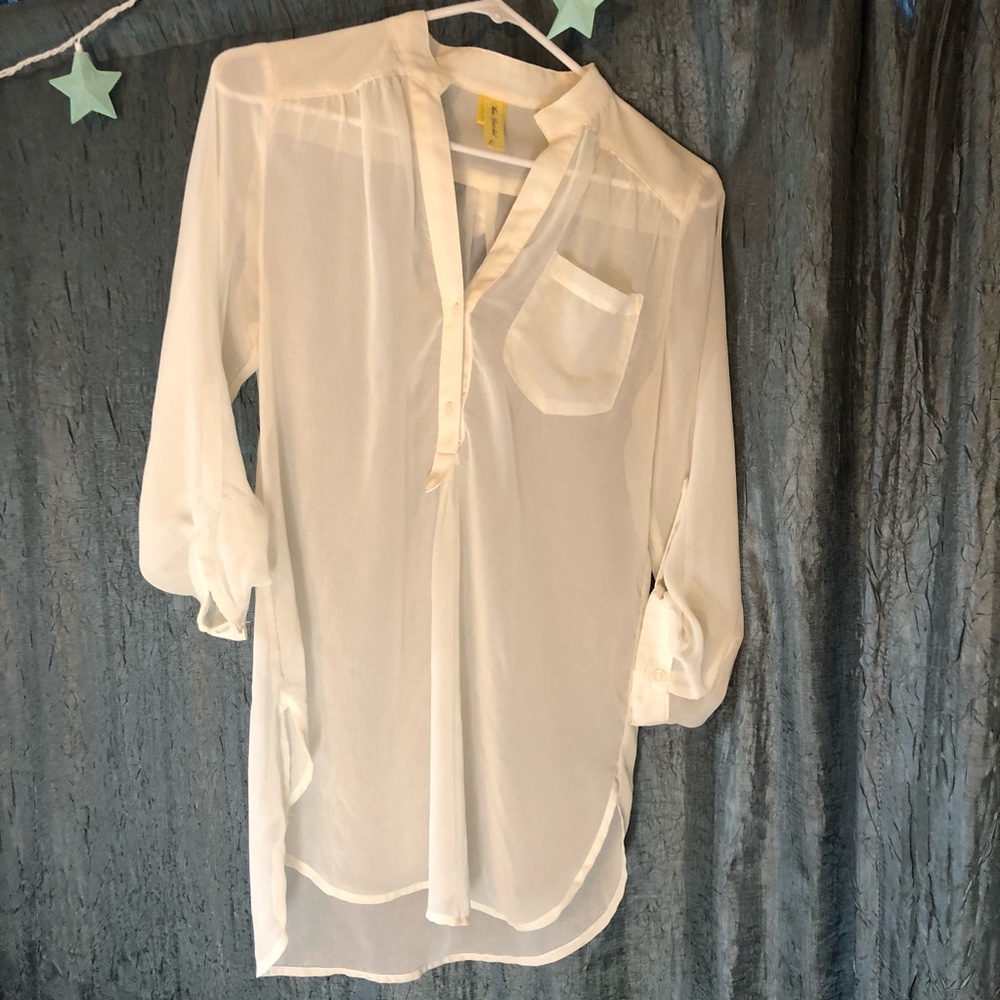 White see through top